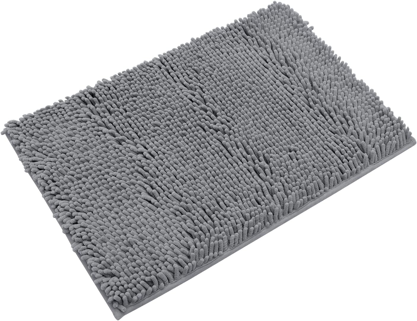 Non-Slip Bath Rug,Extra Soft Microfiber Bedroom Shag Carpet with Anti-Slip Backing,Water/Dust Absorbent Fast Dry Shower Mat,Sound Insulated Stairs Pad,Machine Washable (Dark Grey,12 x 19 Inches)