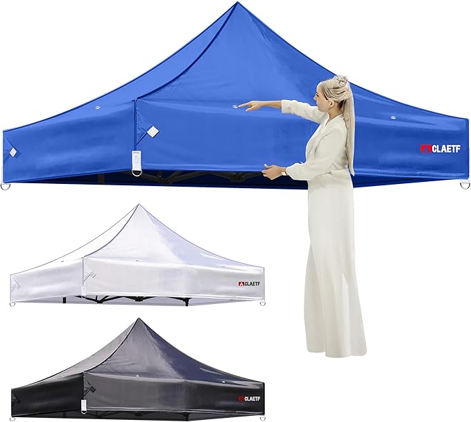CLAETF 10x10 Canopy Replacement Top,Pop Up Canopy with 8 Drainage Holes,Canopy Tent Top Cover for Outdoor,Garden,Patio,Pav...
