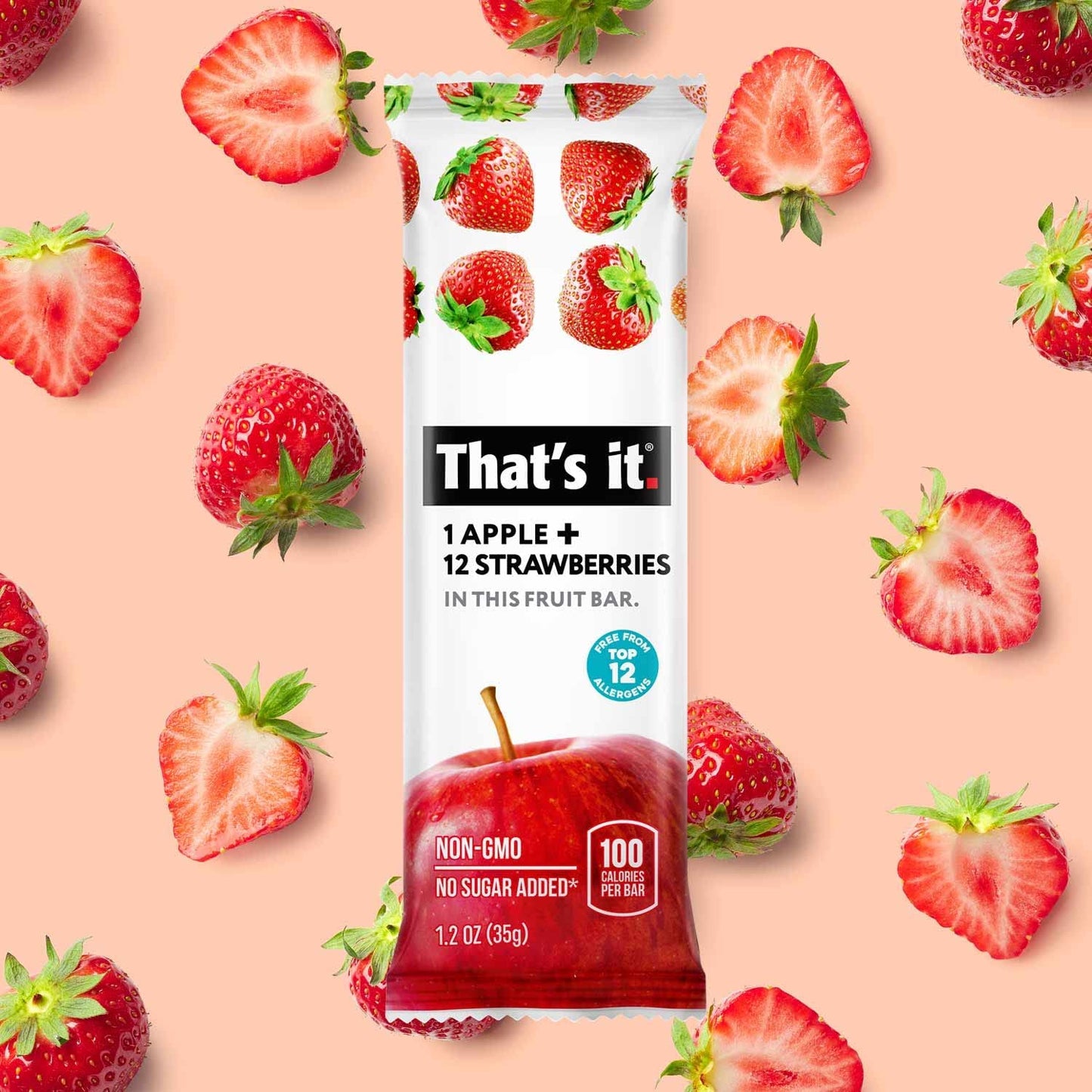 That's it. Fruit Bars Snack 20 Pack - 100% All Natural Gluten-Free Vegan Low Carb Snacks - Healthy Fruit Snacks Variety Pack Strawberry, Mango, Blueberry, Cherry, Fig Bars