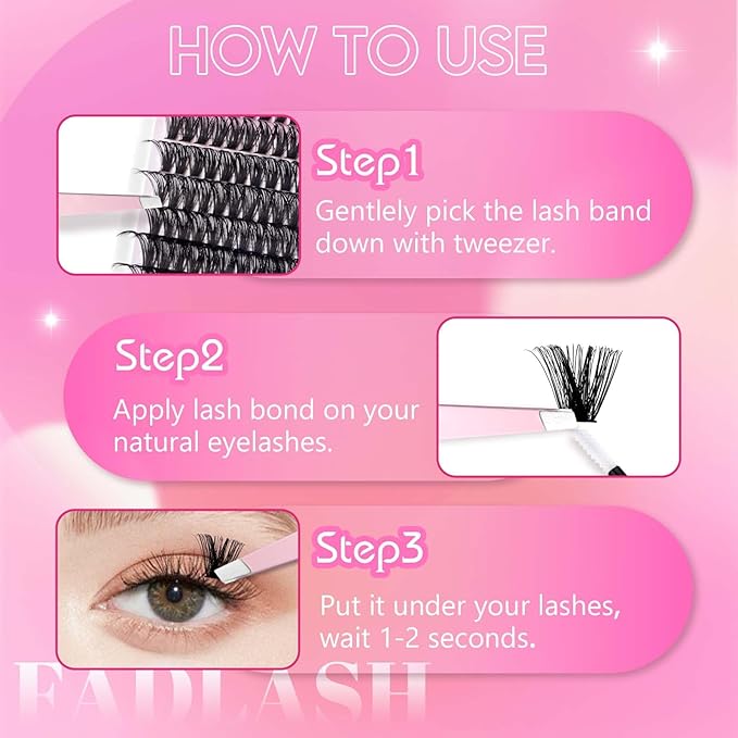 Lash Clusters Fluffy 60D+80D 10-18mm Mixed Tray Thick Eyelash Clusters C Curl Individual Lashes 259pcs Eyelash Extension Clusters Wispy Soft DIY Lash Extensions (60D+80D-0.07-C,10-18mm)