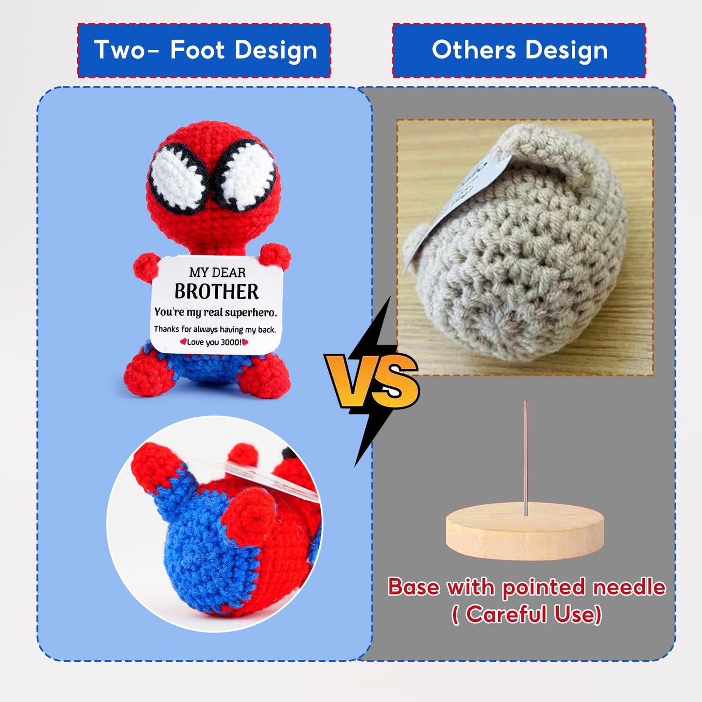 Lenoka Crochet/Cute Spider Crochet Handmade Gift/Gifts for Brother/Birthday Gifts for Brother/Birthday Card for Brother (My Dear Brother)/ Spider Gift for Men Adults/for Women Adults/Spider Plush