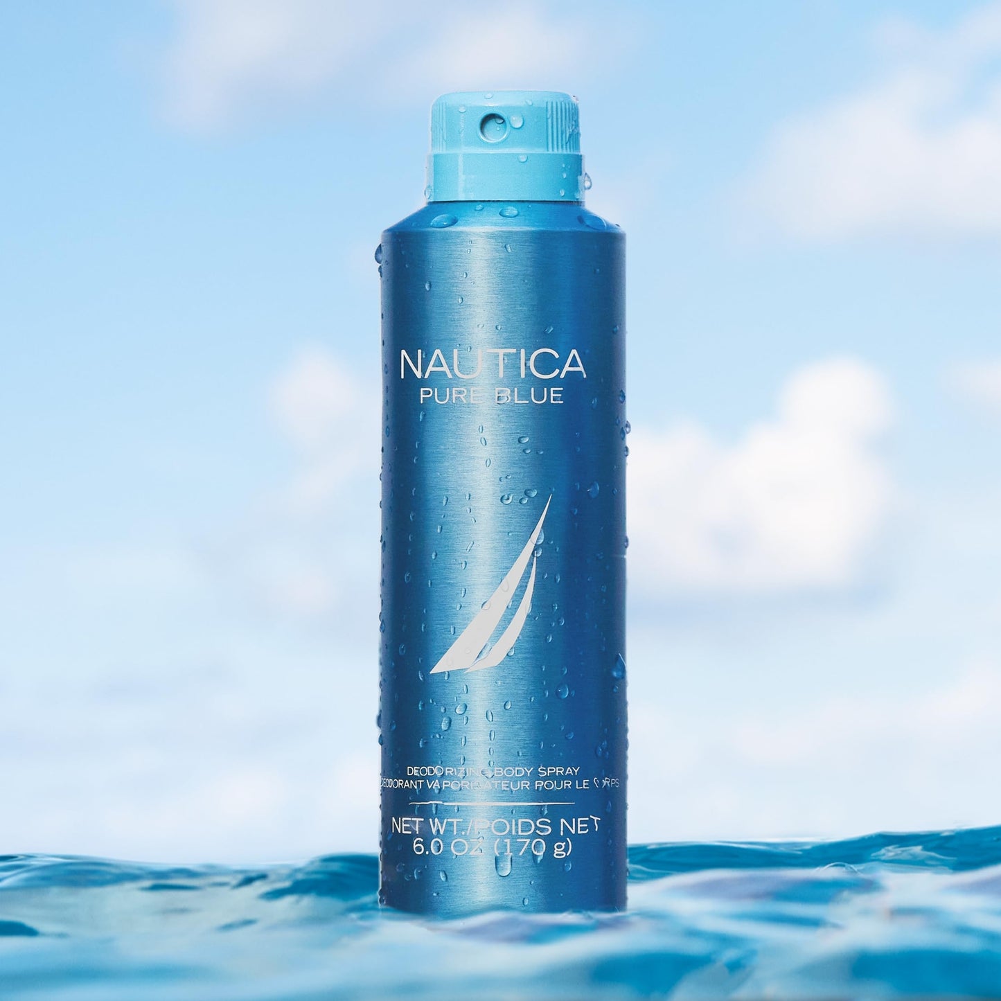 Nautica Pure Blue Deo Body Spray 6 fl oz (Pack of 1), Notes of Eucalyptus, Leather, and Vanilla, Men's Fragrance, Long Lasting, Everyday Fragrance