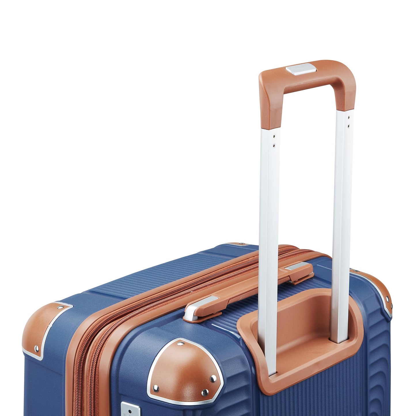 BOLATU 3 Piece Luggage Set PP Hardshell with YKK Zippers, 20/24/28 Inch Suitcases with Detachable Spinner Wheels & Reinforced Corner Guards, Lightweight TSA Lock Nested Set (Navy Blue)