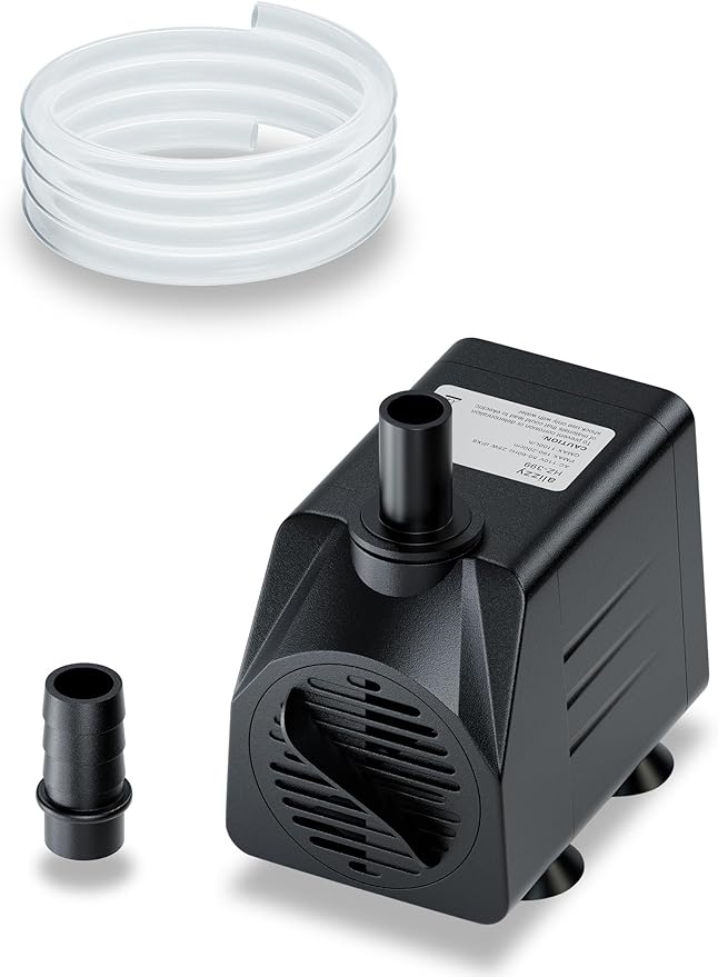 alizzy 210GPH Small Submersible Water Pump(800L/H, 16w), Ultra Quiet Water Fountain Pump with 4.9ft High Lift and 8.2ft po...