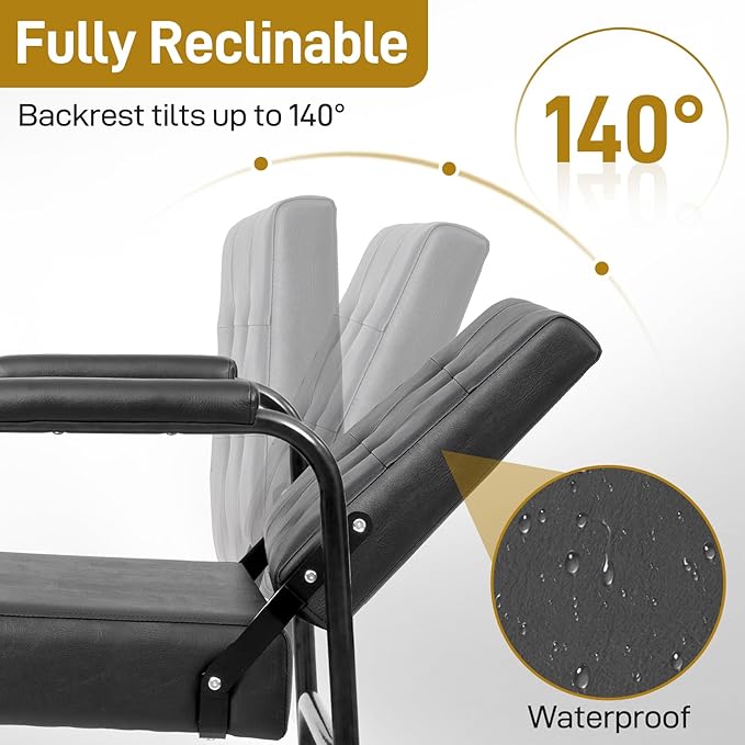 Winado Auto Recline Shampoo Chair, Portable Salon Barber Chair with Tilted Backrest, Heavy Duty Spa Beauty Equipment for Hair Stylists, Tattoo Artists, Cosmetologists, Black