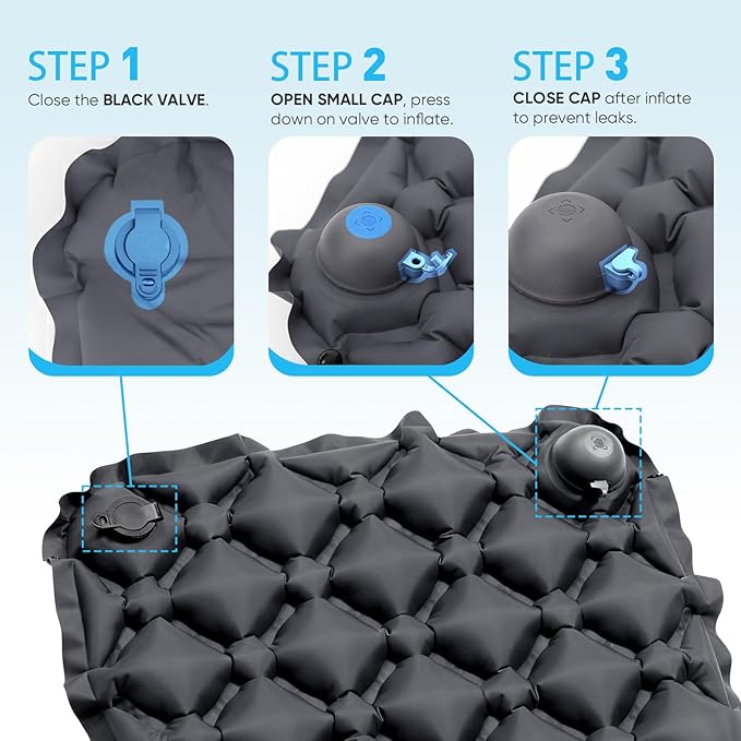 Sekey Pump Up Inflatable Seat Cushion, Portable & Lightweight Airplane Seat Cushion, for Long Flights Stadium Camping Office Travel