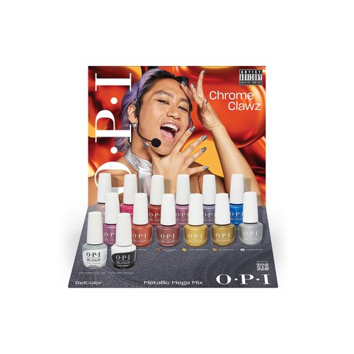 OPI GelColor 6PC Add-on Kit #2 | Opaque Bright Multi-Color Metallic Gel Nail Polish Gift Set | Metallic Mega Mix Collection