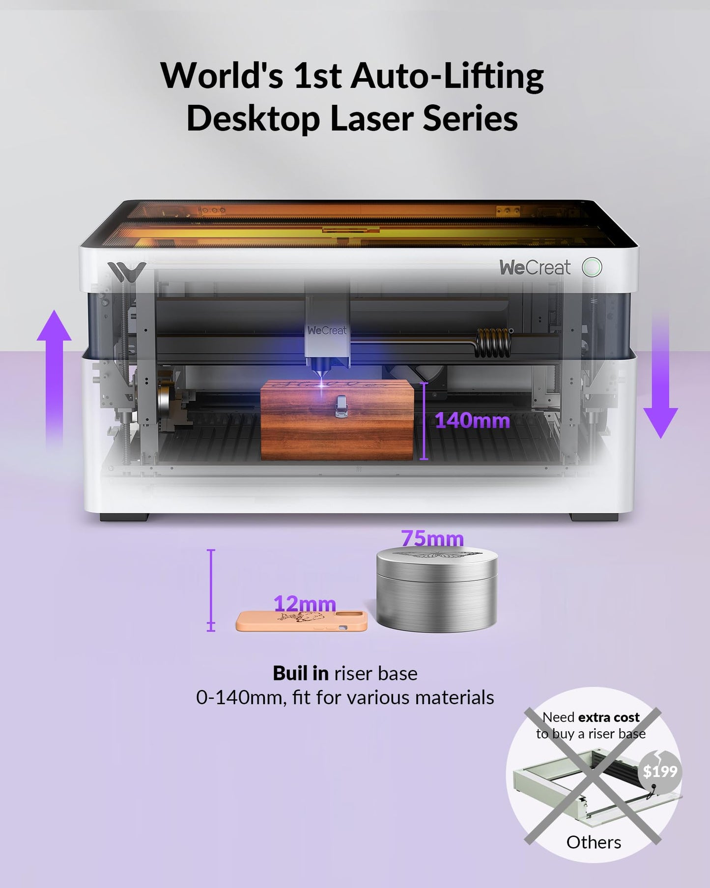 WECREAT Vision 20W Desktop Laser Engraver, Auto-Lifting for 5.5" Material, Smart Camera for Easiest Positioning, 600mm/s Speed, Laser Engraving Machine for Tumblers Wood Acrylic DIY Craft Gifts Making