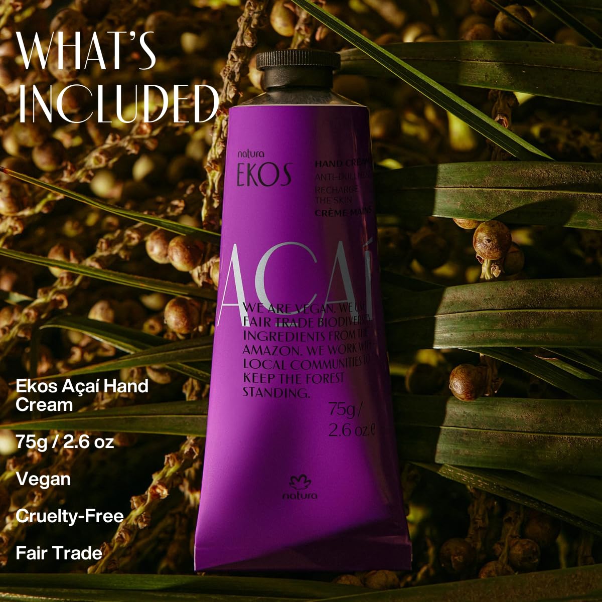 natura - Ekos Aa   Hand Cream - Anti-Dullness Hand Balm - Recharge the Skin - Fast Absorption - Skin Moisturizer - Vegan Skin Ca