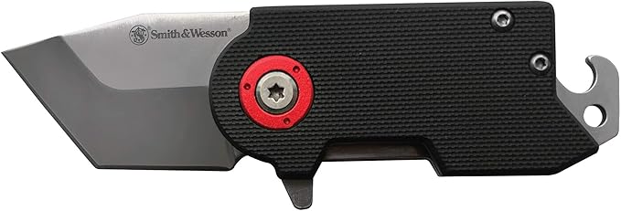 Smith & Wesson Benji 2.5in High Carbon S.S. Folding Keychain Knife with 1.75in Modified Tanto Blade and G10 Handle for Out...