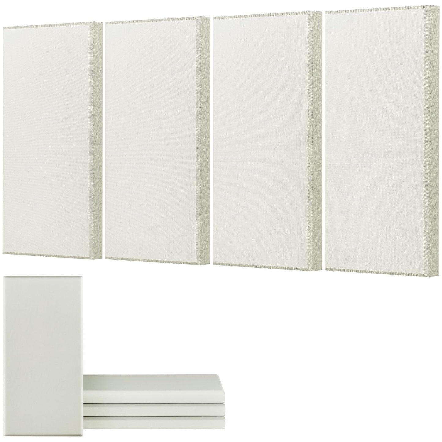 Vevor 4 Pcs Acoustic Panels, 2 Inch Thick 23.6 X 11.8 Inch Fiberglass Sound Absorbing Panels, Self-Adhesive Soundproof Wall Boar