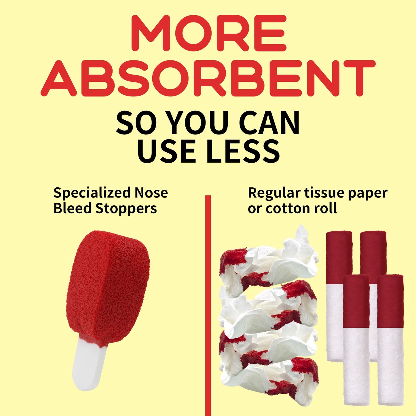 10 Pack Nosebleed Stopper Plugs - Individually Packed-Portable-Super Absorbent Nose Stopper- Helps Stop Nosebleeds Quickly and Painlessly-Stops Bleed for Adults and Kids (10 Pack)