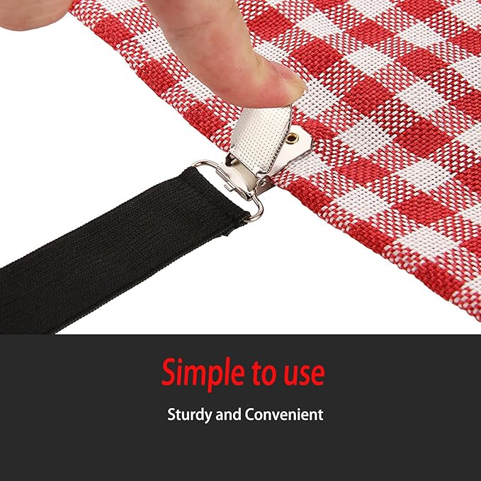 6-Pack Adjustable Sheet Straps, Fitted Sheet Holders， Secure Your Bed Sheets Instantly! These Heavy-Duty Sheet Clips Keep Fitted Sheets Tight on Mattresses Up to 21 Inches Deep for a Neat,