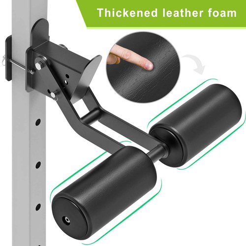Kipika Nordic Hamstring Curl Squat Rack Attachment for 2" x 2" Power Rack with 5/8" or 1" Hole - Adjustable Leg Hold Down Attachment with Premium Leather Surface - for Ultimate Home Gym Experience