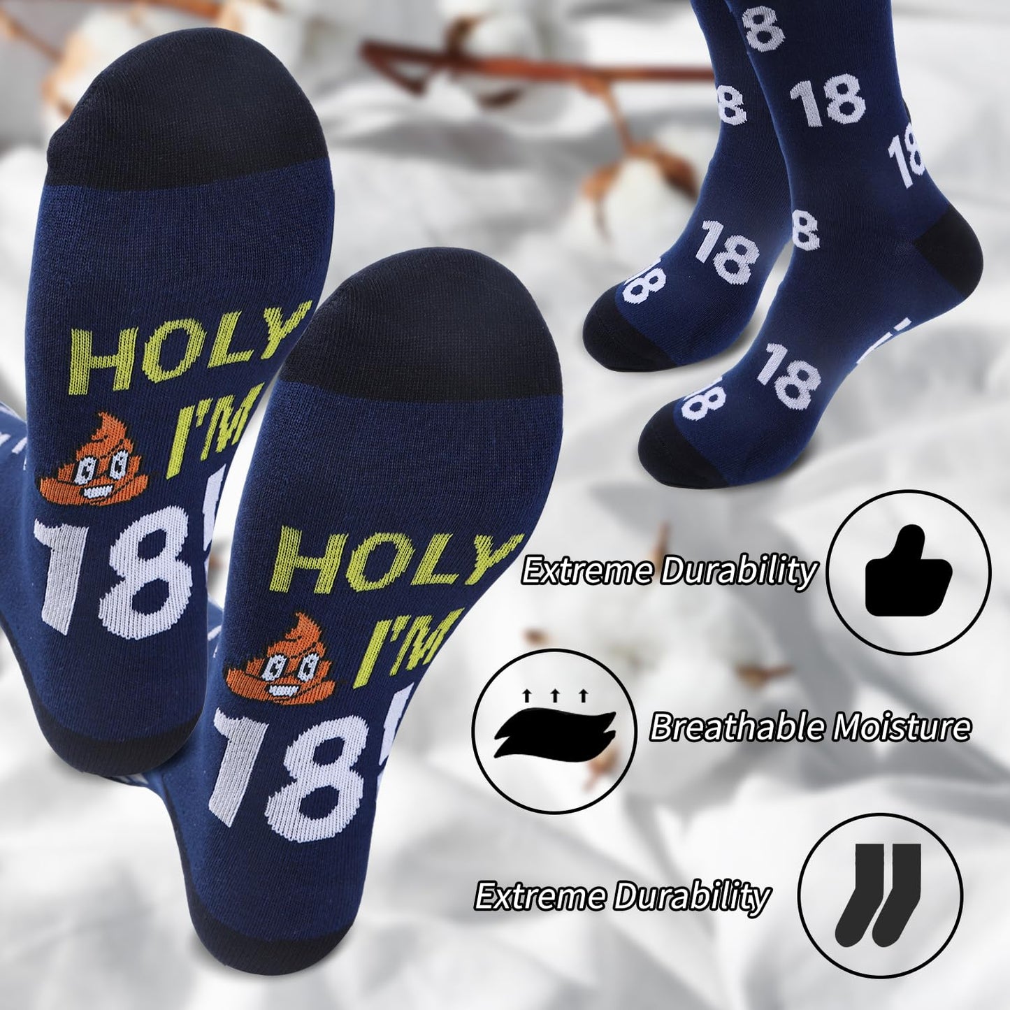 Keluna 18th Birthday Gifts for Boys - 6Pcs 18 Year Old Boy Birthday Gifts Ideas, 20oz Tumbler, Funny Socks, Keychain, Bracelets, Candles, 18th Presents for Son Grandson Nephew Brother from Mom Dad