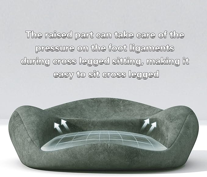 Ergonomic Meditation Cushion with Memory Foam - Large Floor Pillow Seat for Meditation, Yoga, Reading - Removable & Washable Cover, Comfortable for Home, Office, Studio Black