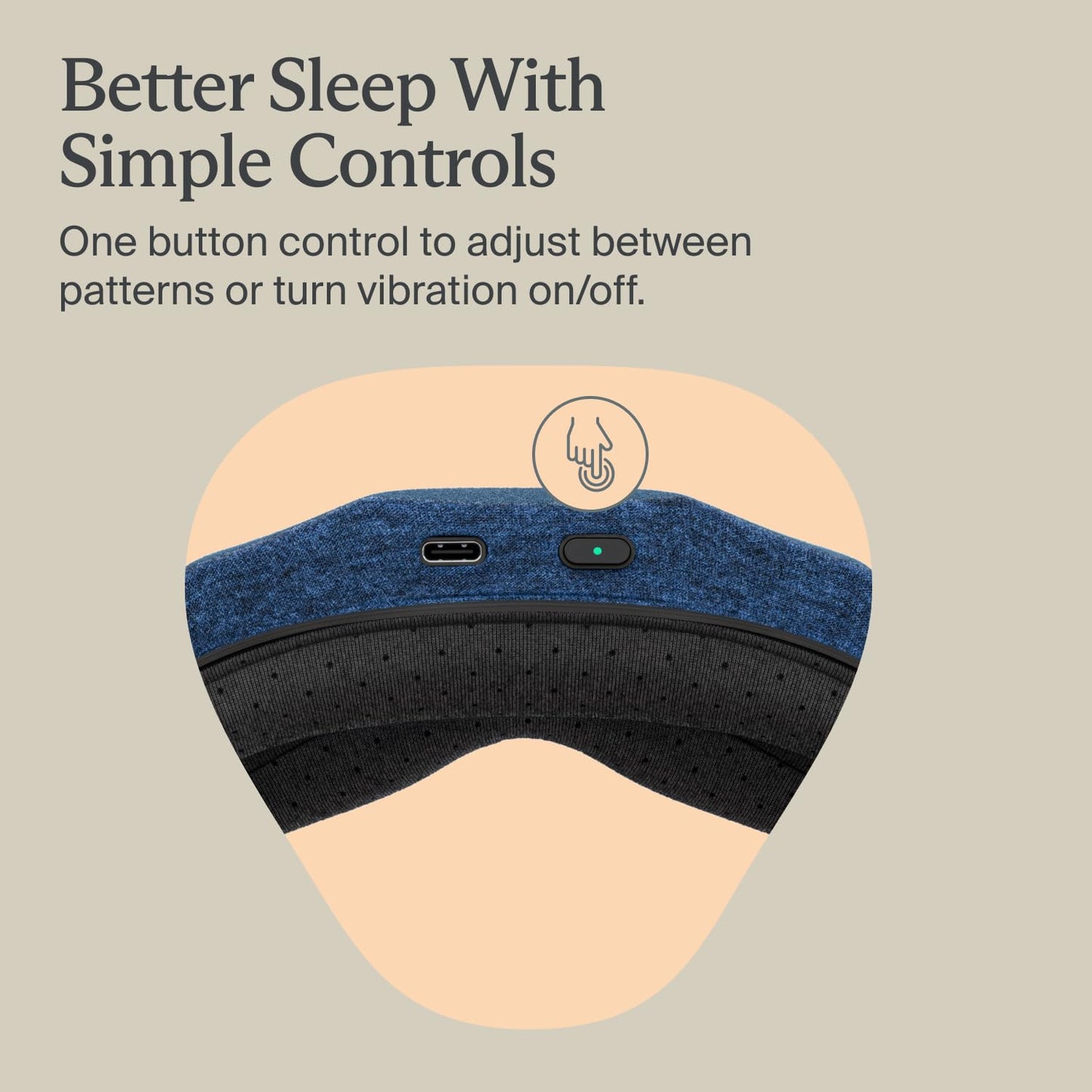 TheraGun Therabody Sleep Mask Ultra-Comfortable, 100% Blackout Sleep Eye Mask with Gentle Eye Massager Vibration for Stress Relief, Headache Relief & Self Care - Facial Massager for Women & Men