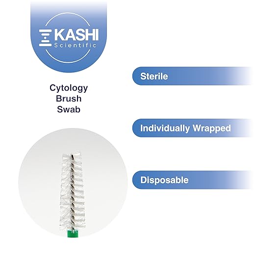Cytology Brush Swabs, Sterile, Individually Wrapped Brush Swabs for Lab and Cosmetic Use [Box of 100]