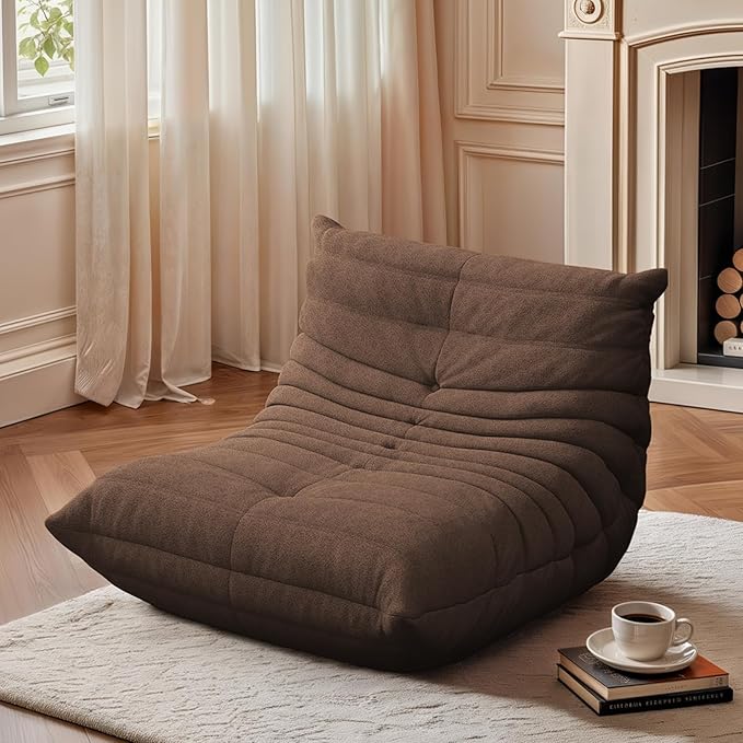 Bean Bag Chair for Adults, Fireside Togo Chair, BeanBag Chairs for Teens with High-Resilience Memory Foam, Non-Slip Base Compression Floor Lounge Sofa for Living Room, Bedroom