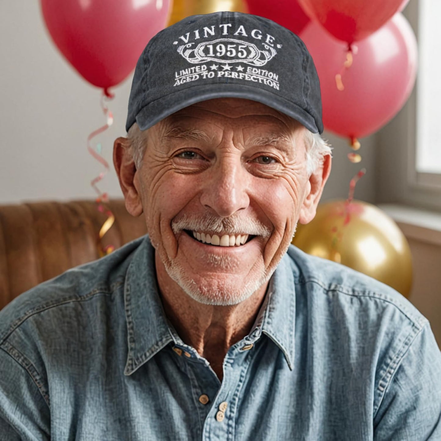 70th Birthday Gifts for Men Dad Women Unique Cool Vintage 1955 Funny Baseball Cap Happy Gifts Ideas (Black)