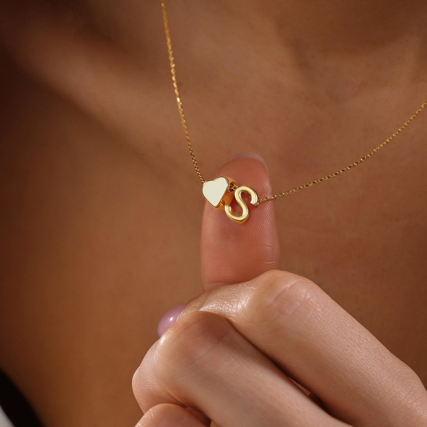 Turandoss Gold Heart Initial Necklace for Women - 18K Gold Plated Letter A Pendant Necklace Dainty Heart Necklaces Tiny Initial Necklaces Birthday Gifts for Women Jewelry