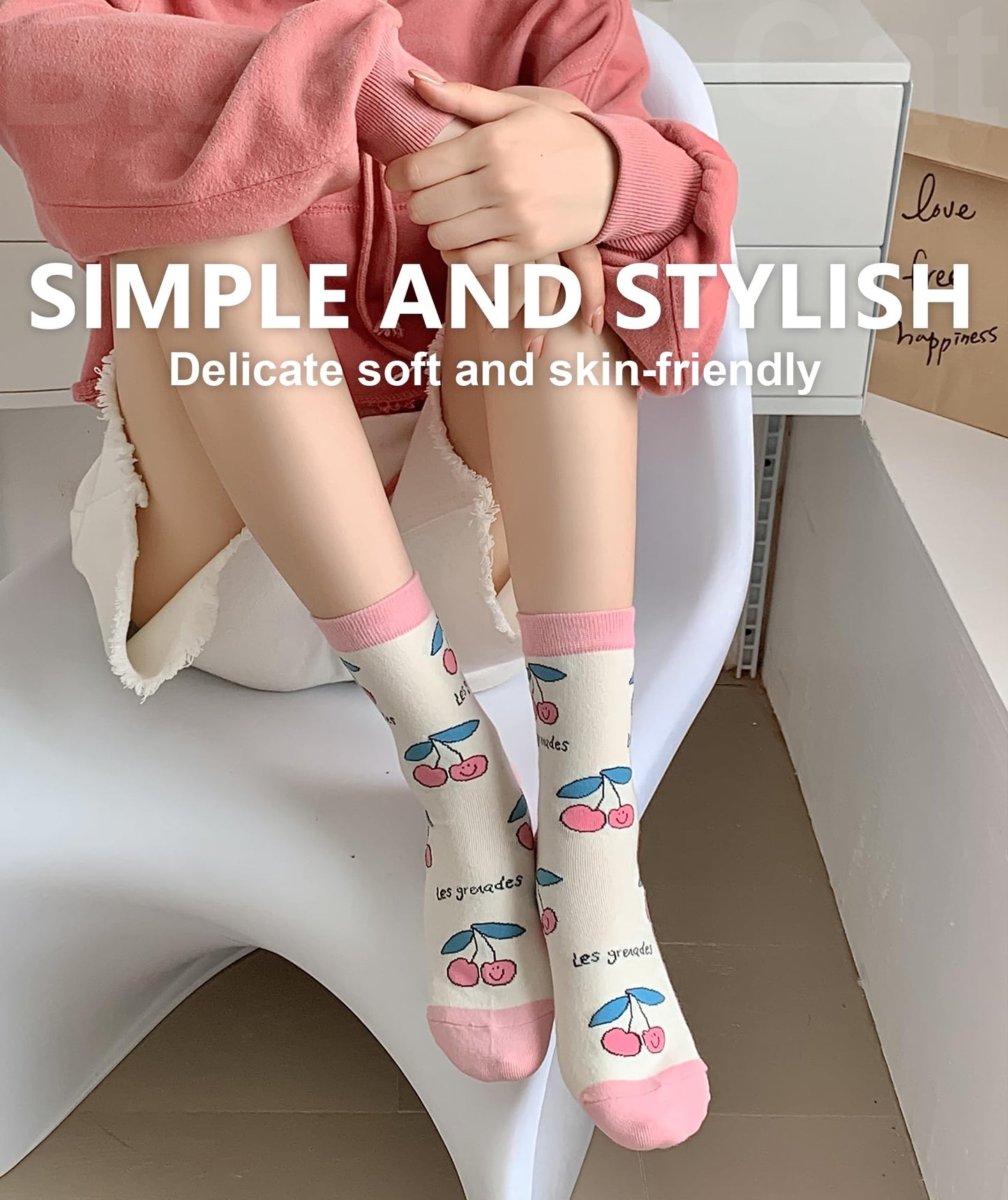 IIG Women's Fashion Cute Cotton Socks Novelty Funny Above Ankle Crew Socks Holiday Gifts for Women 4/5 Pairs (Cute animals 01-5 pairs)