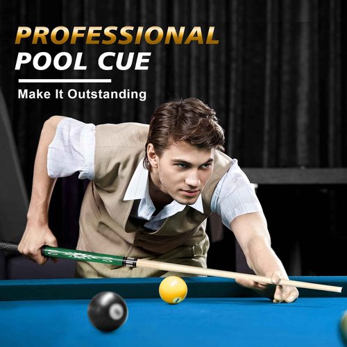 Pennpliy Pool Cue, 58" Pool Stick, Pool Sticks Set of 4 Maple Wood Billiard Pool Cues Sticks with 4 Billiard Chalk, Pool Sticks for Adults Professional Billiard Players - 18oz, 19oz, 20oz, 21oz