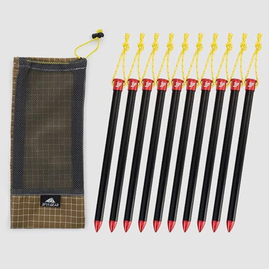 10 Pack Camp Tent Stakes, 6/7.9 Inch Non-Rust Ground Stakes Hollow Aluminum Canopy Anchors Ultralight Tent Spikes Used on ...