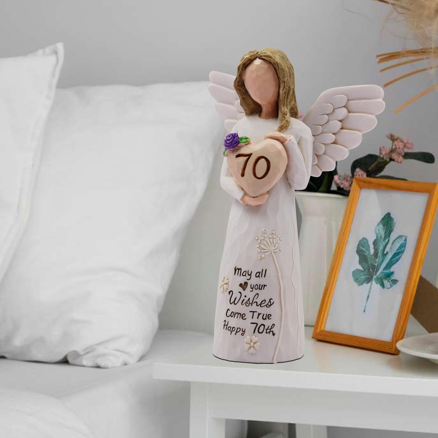 AcowSpt 70th Birthday Gifts for Women, Meaningful 70th Birthday Gifts, Sculpted Hand-Painted Figurine