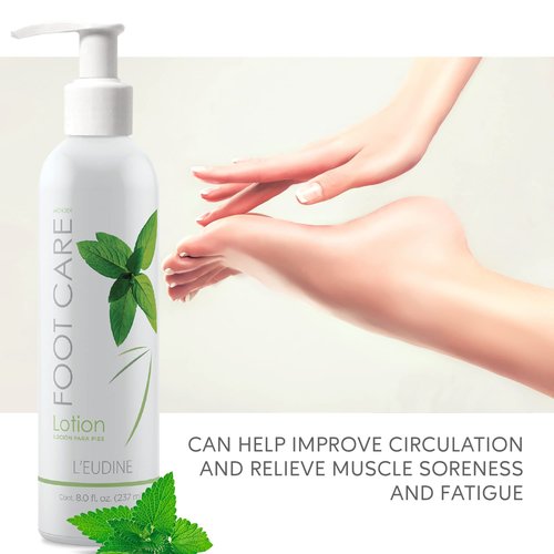 L’EUDINE Foot Lotion – Pack of 6 - Foot Care Cream with Arnica, Cocoa Seed Butter, Vegetable Glycerin, Mint – Foot Lotion for Dry Cracked Feet and Calluses – Refreshing and Moisturizing Foot Cream