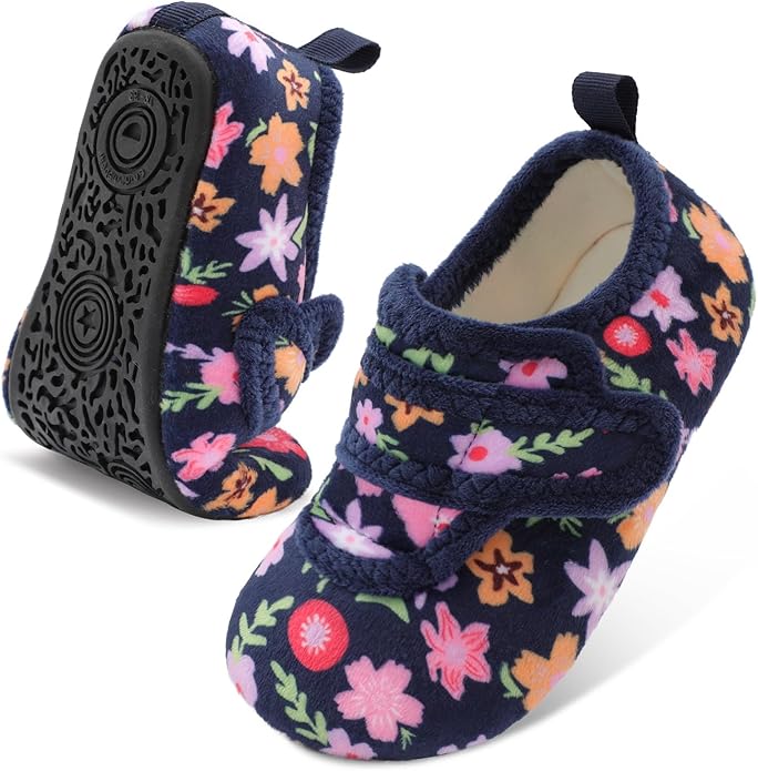 LeIsfIt Toddler Slippers Boys Girls House Shoes Soft Warm Kids House Slippers Slip on Cozy Bedroom Sock Shoes Non-slip Ind...