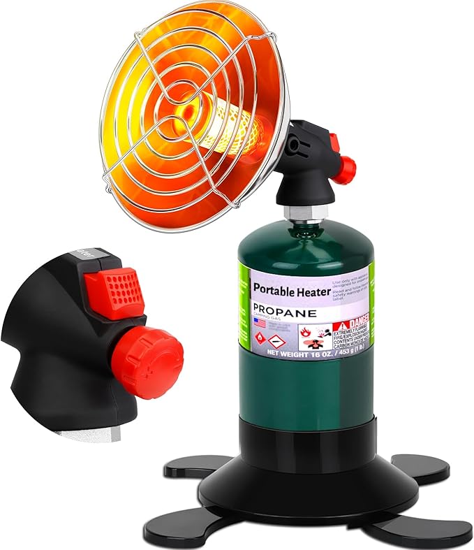 Portable Propane Heater for Camping, Outdoor Gas Space Patio Garage Heater, High Heat Output Big Heaters Foldable Tank Hol...