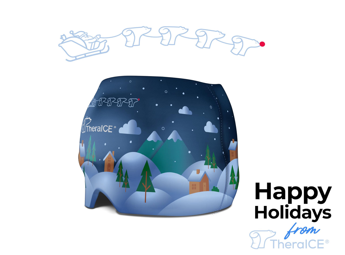 TheraICE Migraine Relief Cap, Cooling Gel Hat, Soothing Headache Ice Pack Mask Products, Face Cold Compress Head Wrap for Tension & Stress