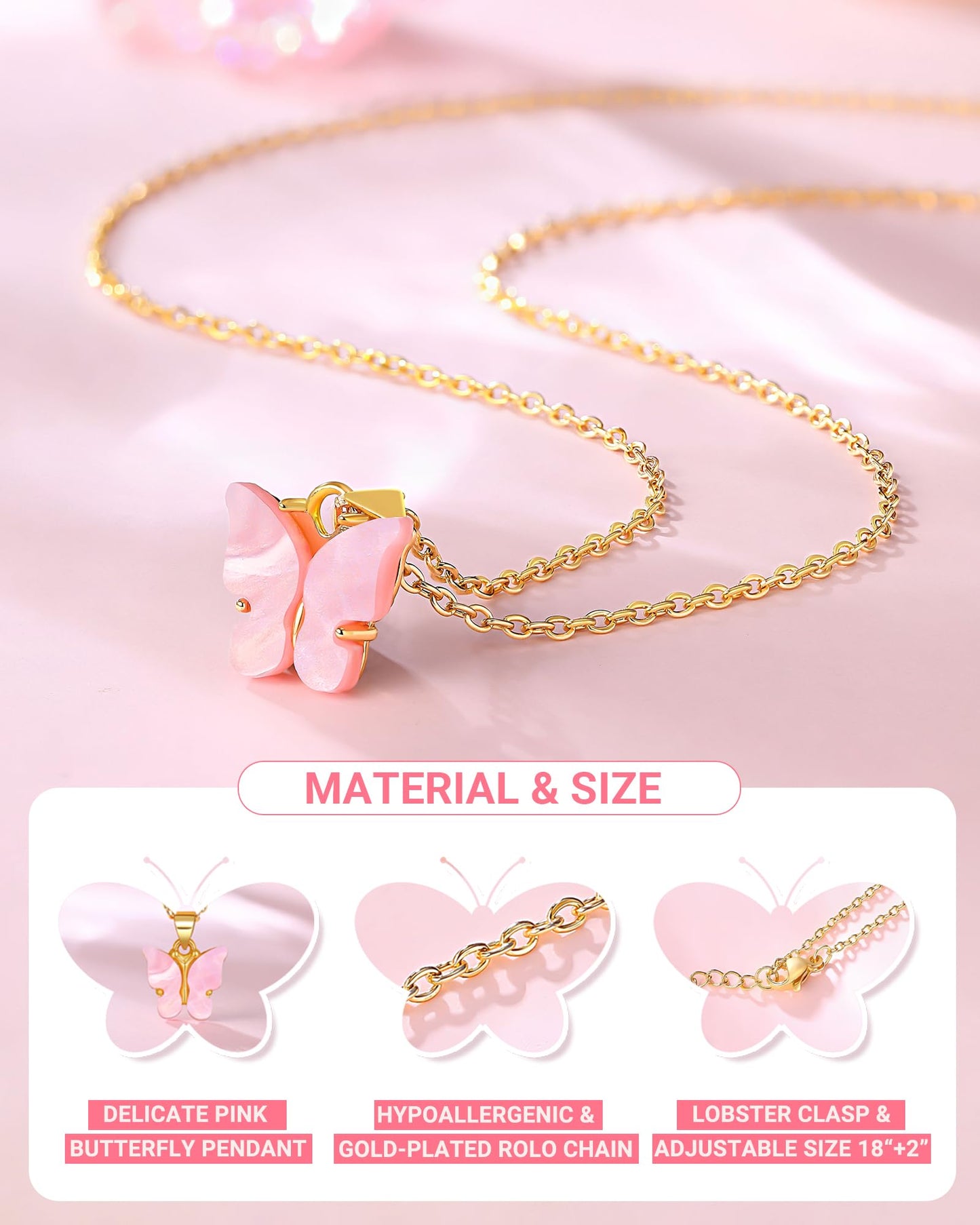 UNGENT THEM 5 Year Old Girl Birthday Gift Ideas Gifts for 5 Year Old Little Girls 5th Birthday Decorations Necklace