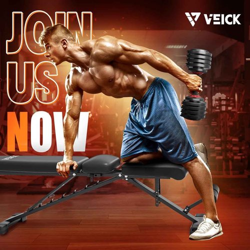 VEICK 25 lbs Adjustable Dumbbell with Anti-Slip Turning Handle, Fast Adjust Weight for Men Women, Exercise Equipment with Tray for Home Gym Full Body Workout Fitness