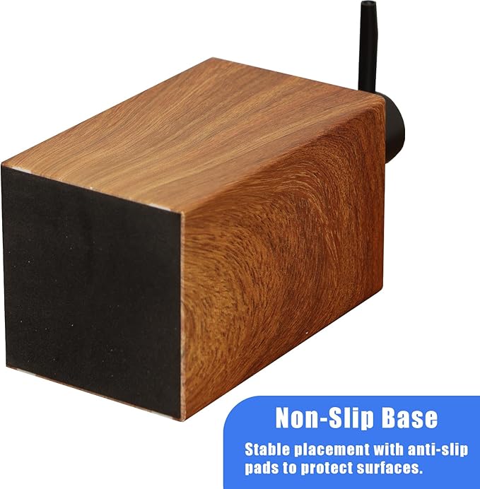 Resin Soap Dispenser with Walnut Wood Grain Look, 16.9 oz Refillable Lotion Bottle for Bathroom, Kitchen, Sink Countertops – Durable, Moisture-Resistant, Rustic Farmhouse Décor