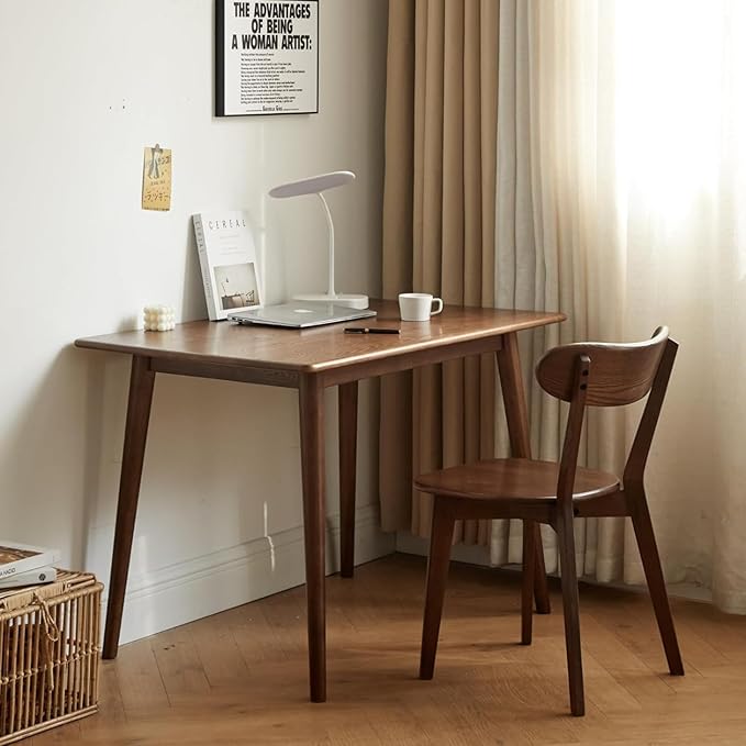 Hymus 100% Solid Oak Wood Dining Room Chairs - Practical Kitchen Chairs for Dining Room, Kitchen, Living Room (1, Walnut)