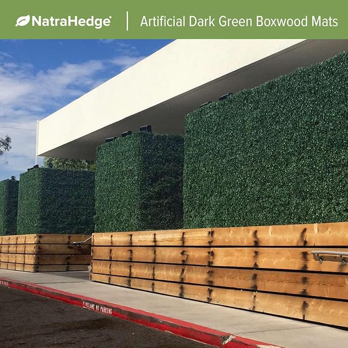 NatraHedge Artificial Boxwood Hedge Mat 20"x 20" Panels (12 Pack)