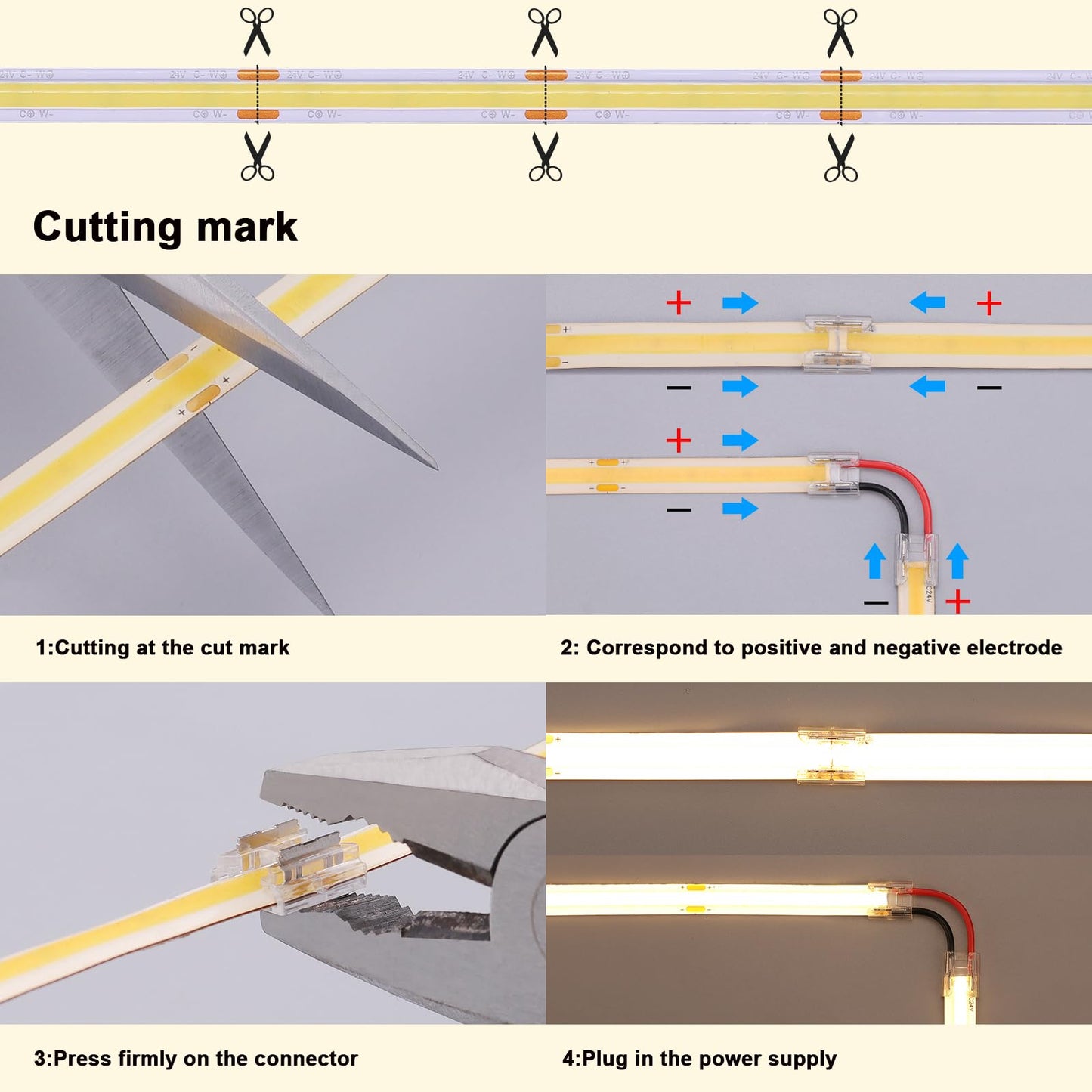 BENLUN 24V CCT COB LED Strip Lights Kit 65.6ft (2 Rolls of 32.8ft), 2700K-6500K Dimmable White Cuttable LED Tape Light CRI 93 with Remote Controller and Power Supply for Bedroom Indoor Decoration