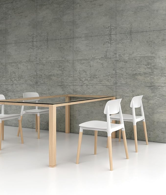 COZYBLOCK Bel Dining Bistro Cafe Style Modern Minimalist Side Chair Set of 2 (White)