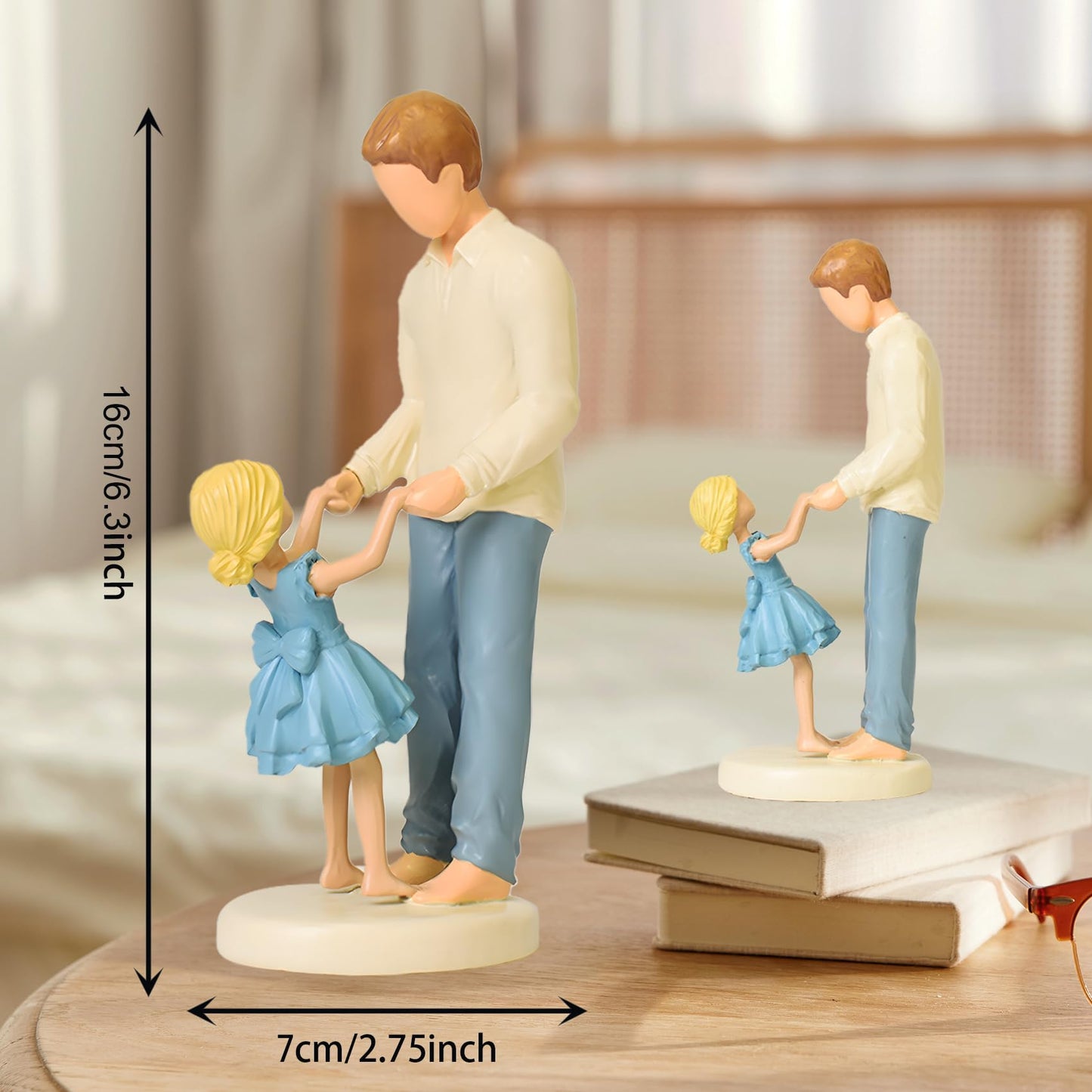 FVFVAHO Dad Gifts from Daughter, Hand Painted Sculpture Resin Fathers and Daughters Figurines Statue, Best Dad Ever Gifts for Birthday, Father of The Bride, Fathers Day, New dad, Christmas