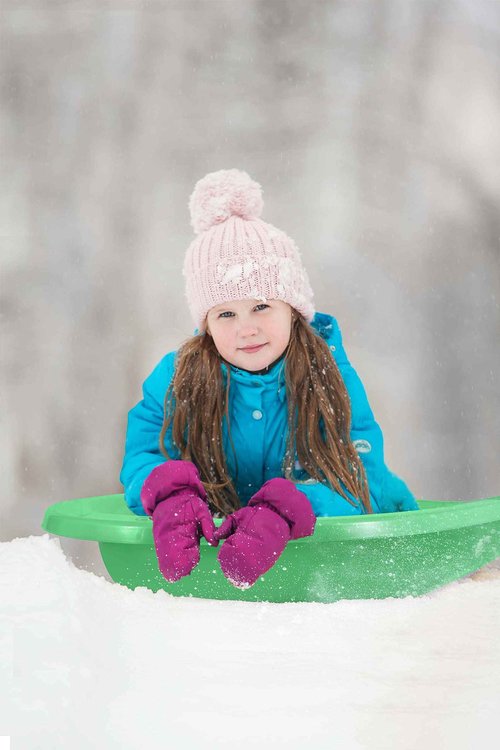Superio Toboggan Snow Sled- 46” Plastic Open Back Sled for Kids and Adults- Heavy Duty Sled with Hole for Pull Ropes (Ropes Excluded) for Downhill Sledding, Winter Outdoor Sports, (Red, Green, Black)