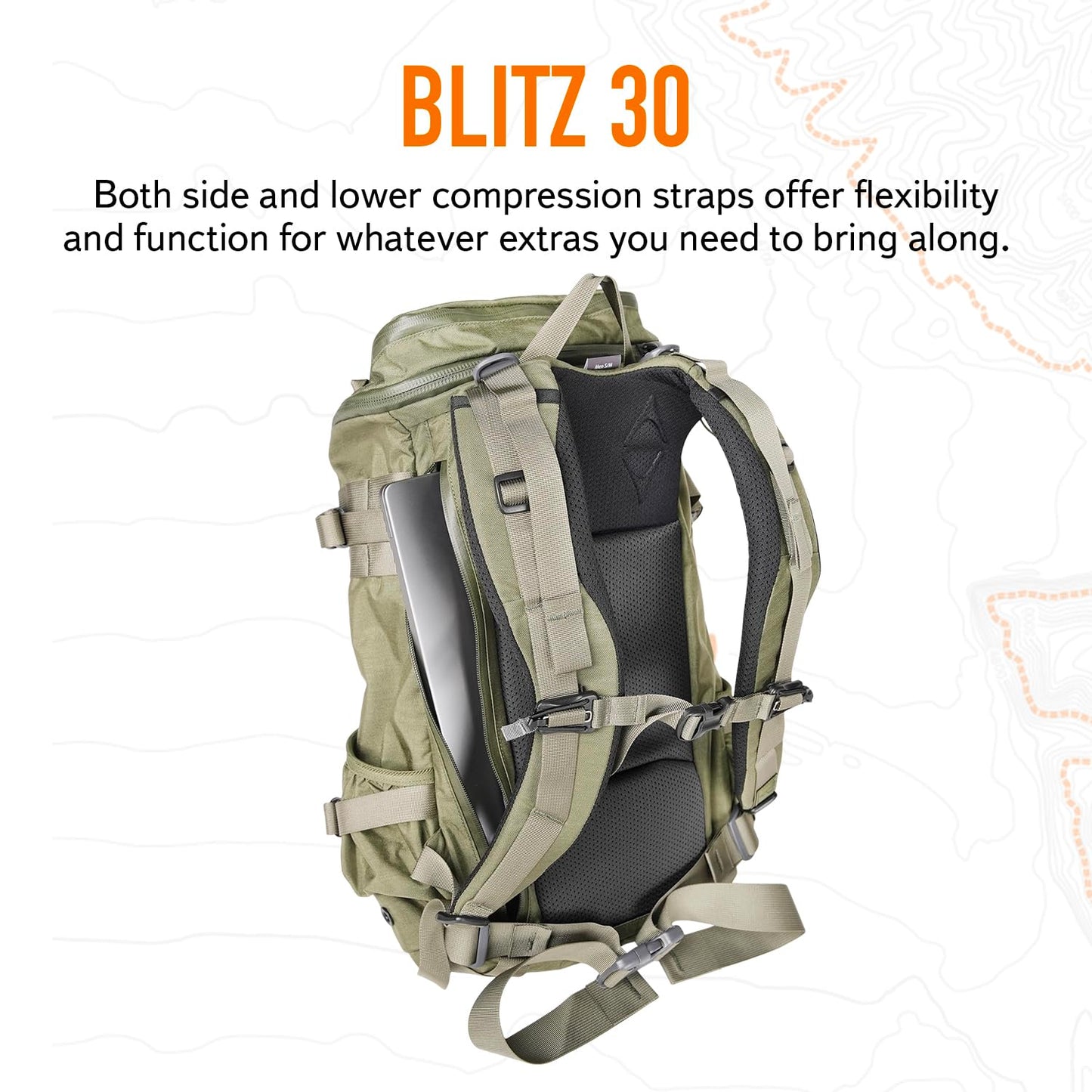 Mystery Ranch Blitz 30 Backpack – Tactical Daypack with Waistbelt & Padded Laptop Sleeve – Forest, 30L, S/M