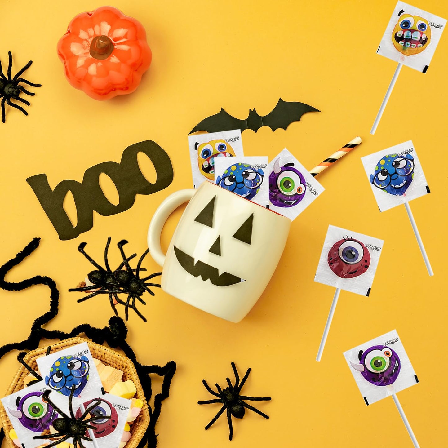 Fruidles Halloween Monster Lollipop, Monster Variety Suckers Candy, Great for Halloween Goody Bag Fillers, Individually Wrapped (Half-Pound)