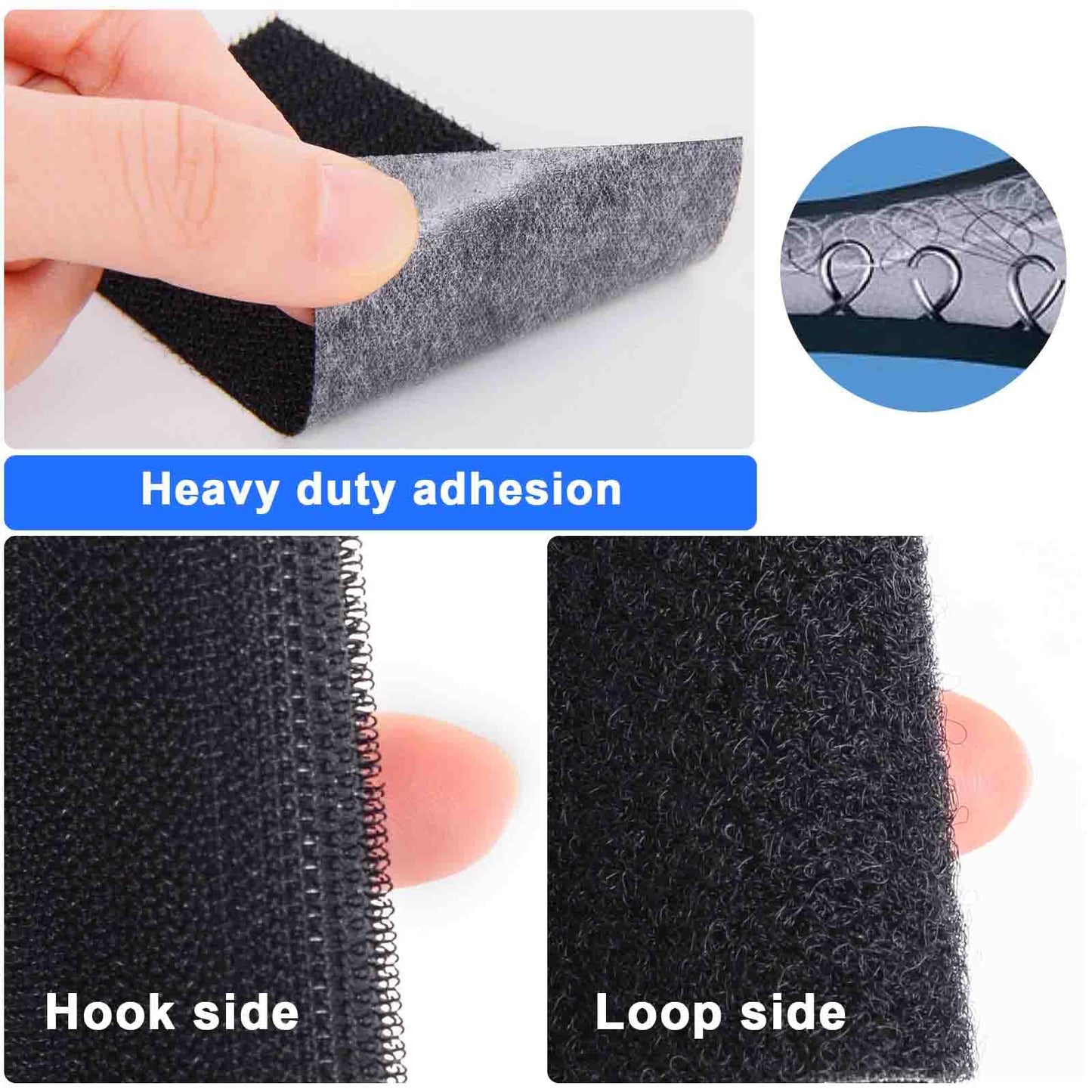 Hook and Loop Tape 2in x 4in 30 Pairs, Slef Adhesive Interlocking Strip, Mounting Tape Heavy Duty Adhesion, Picture Hanging Strips Fastener, Double Sided Carpet & Rug Fixation