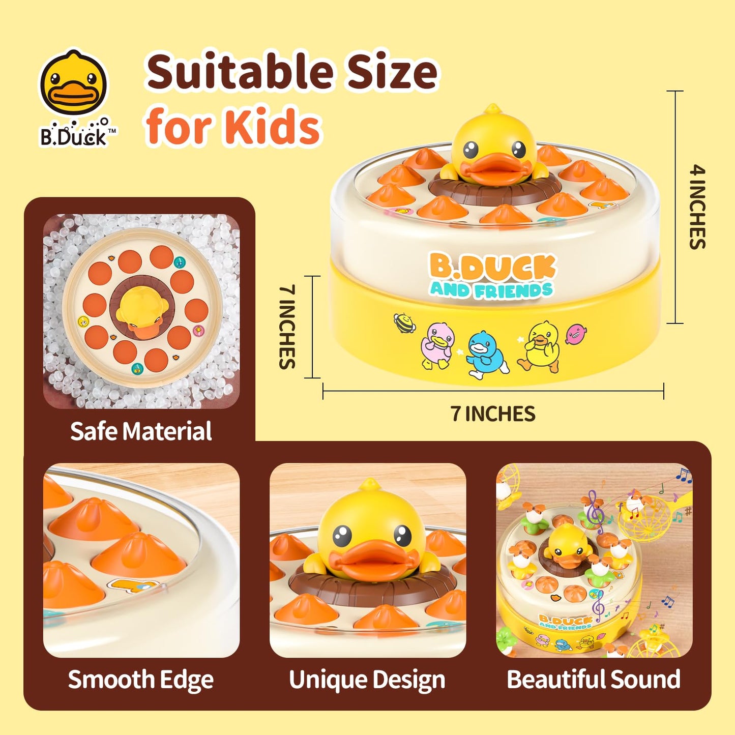 BLF FUN B.Duck Games for Kids Age 4-6, Board Games Bounce and Catch Duck Toys for Kids 4-8, Family Board Games for 5-7 Boys Girls, Birthday Gifts Christmas Party Games for Toddlers 3-5