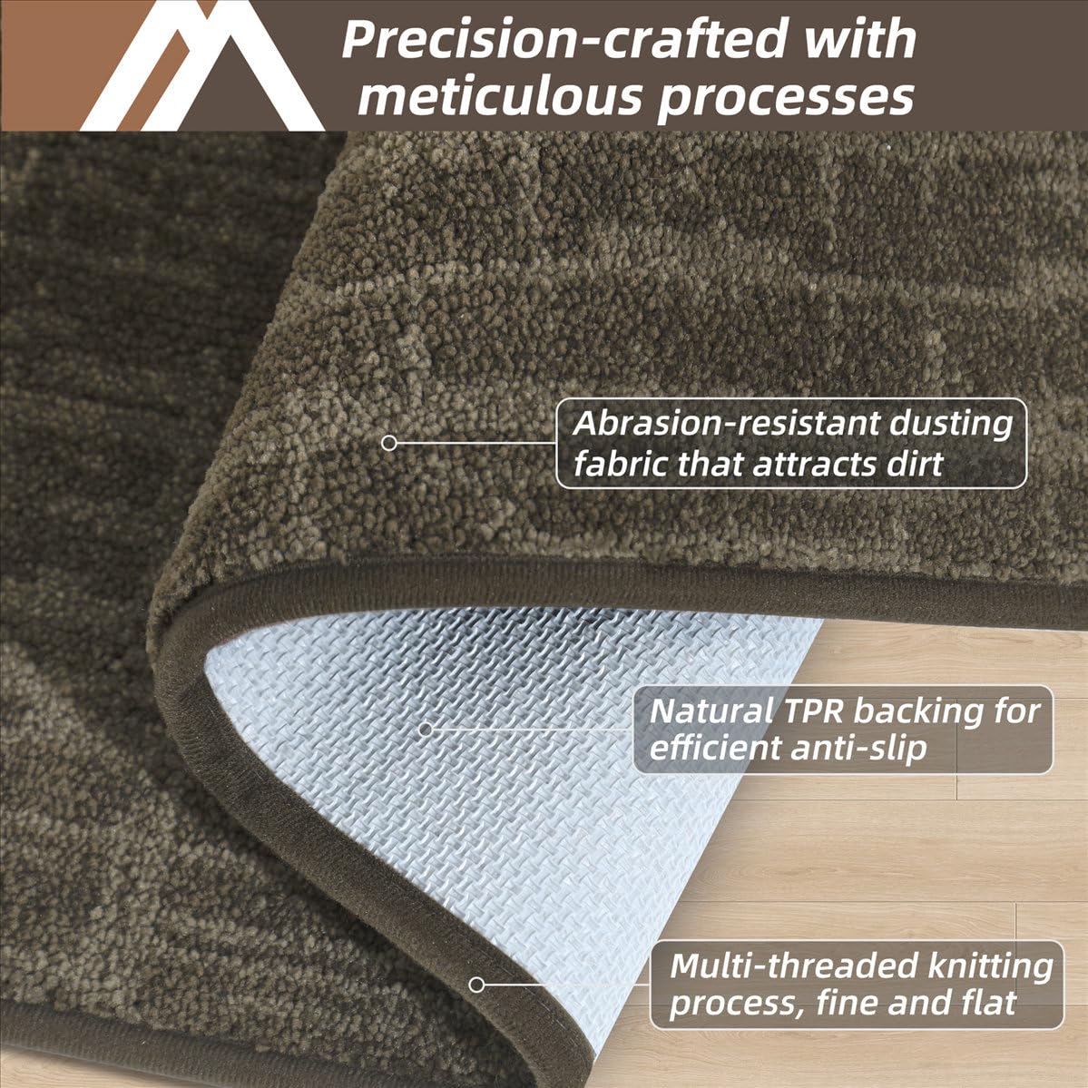 COSY HOMEER-Dirt-Trapper-Door-Mat 32"x48" Non-Slip Entryway Rugs Washable Welcome Mat Absorbent Entrance Mats Low Pile Dog Door Mats for Front Back Doomats and Wet Shoes,Light Brown