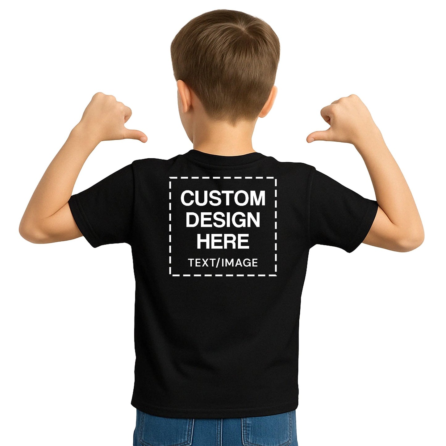 Custom Shirts for Kids Personalized Cotton T Shirts for Boys Girls Children Customized DTF Print Custom Kids Shirt Tshirt Upload Your Design X-Small Black Tshirt