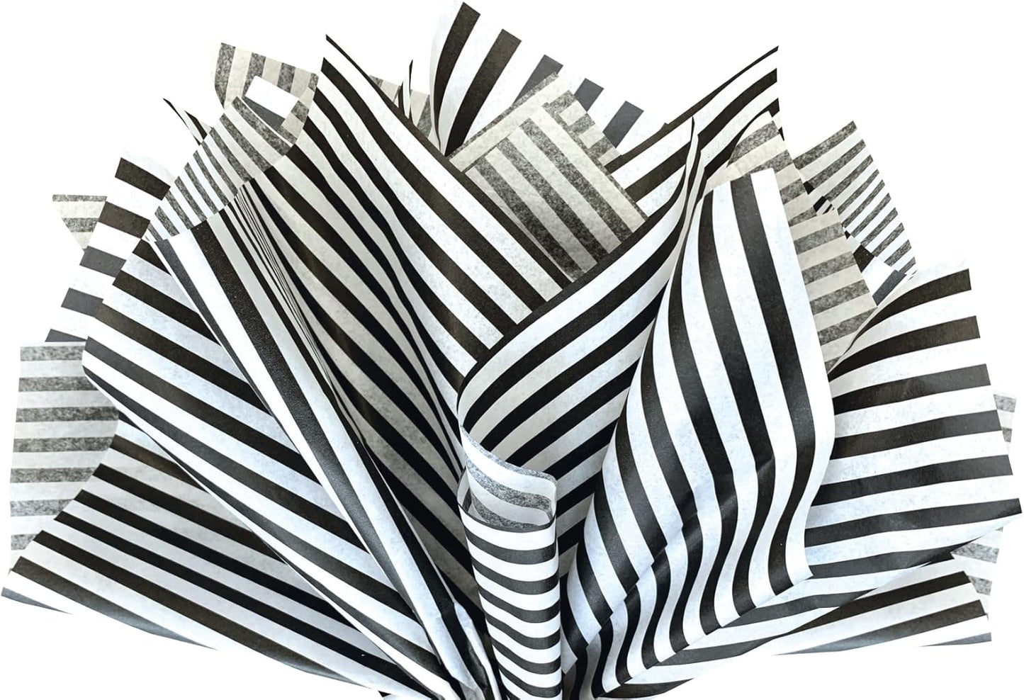 Flexicore Packaging Black Pin Stripe Print Gift Wrap Tissue Paper Size: 15 Inch X 20 Inch | Count: 50 Sheets | Color: Black Pin Stripe