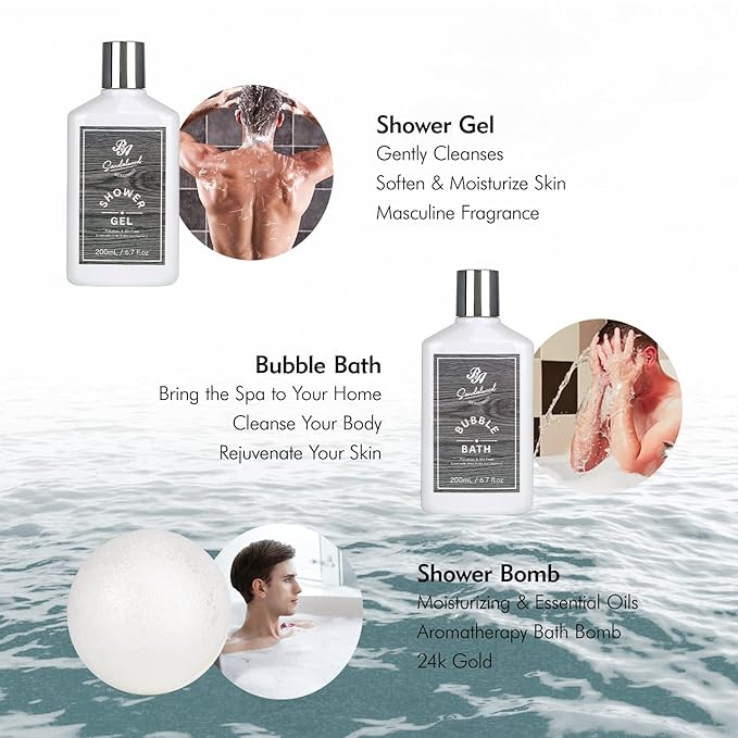 Valentines Day Gifts for Men, 14 Pieces Grooming Set, Hydrating Skin Care Set, Beard Kit Spa Set, Bath & Body Care Kit, Boyfriend, Dad, Anniversary Gifts, Birthday, Christmas, Father's Day